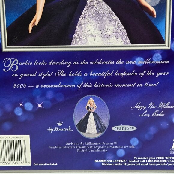 Millenium Princess Barbie Special Edition Doll Blue Velvet/Silver Sparkle Dress - Picture 11 of 13